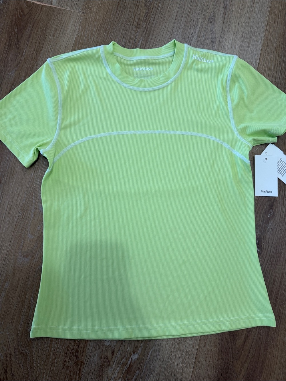 Halfdays Women's Neon Lime Short Sleeve Active Tee
